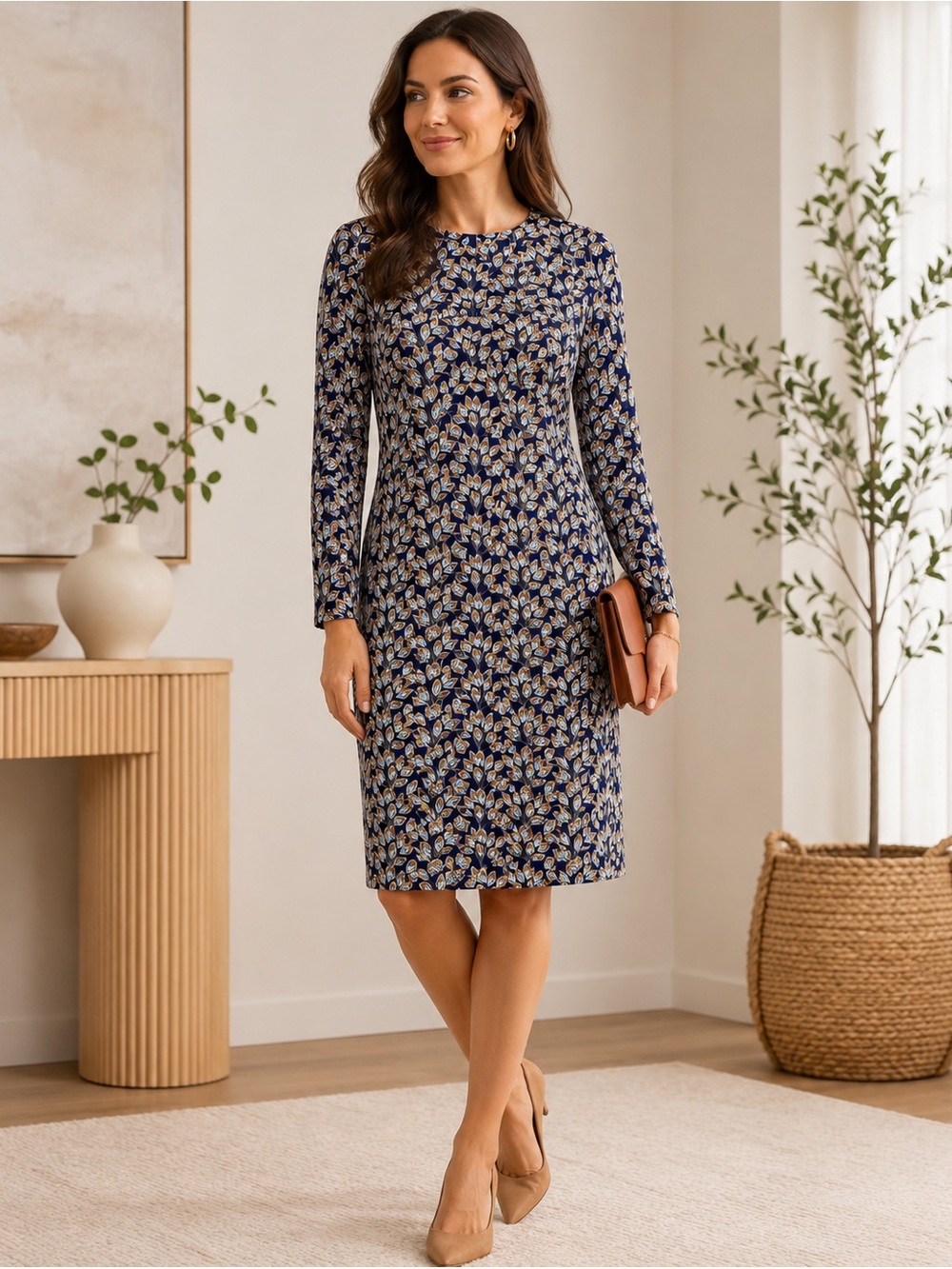 J. McLaughlin Sophia Shift Dress XS Blue Peacock Print Preppy Resort Costal Chic